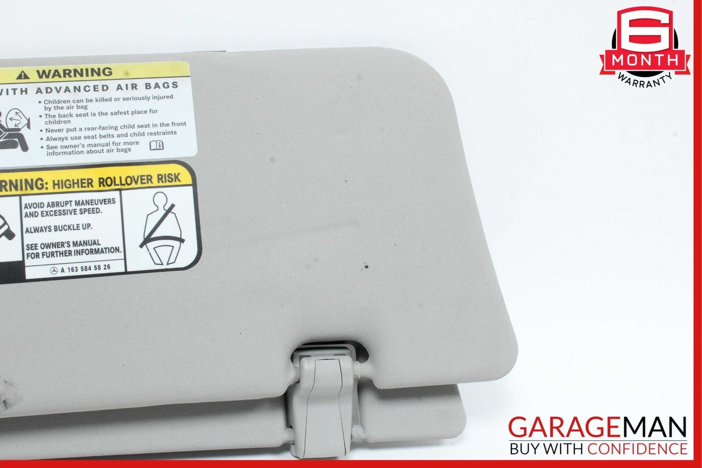 06-12 Mercedes X164 GL450 ML550 Front Left Side Sun Visor Sunvisor Cover Grey