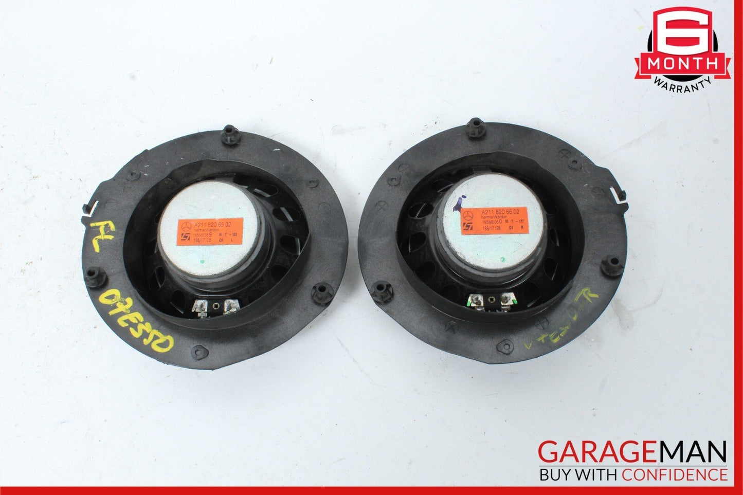 07-09 Mercedes W211 E350 Front Left & Right Side Door Audio Sound Speakers Set