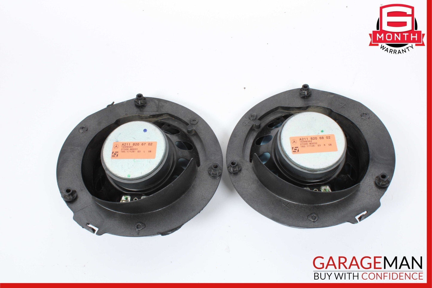 07-09 Mercedes W211 E350 Rear Left & Right Side Door Audio Sound Speakers Set