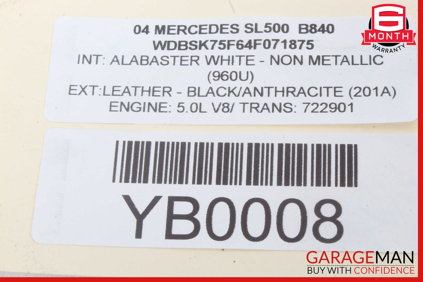 03-12 Mercedes R230 SL500 SL550 SL55 AMG Trunk Lid Lock Latch Handle OEM