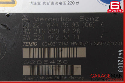 07-10 Mercedes W216 CL550 S63 AMG Front Right / Left Seat Contour Control Module