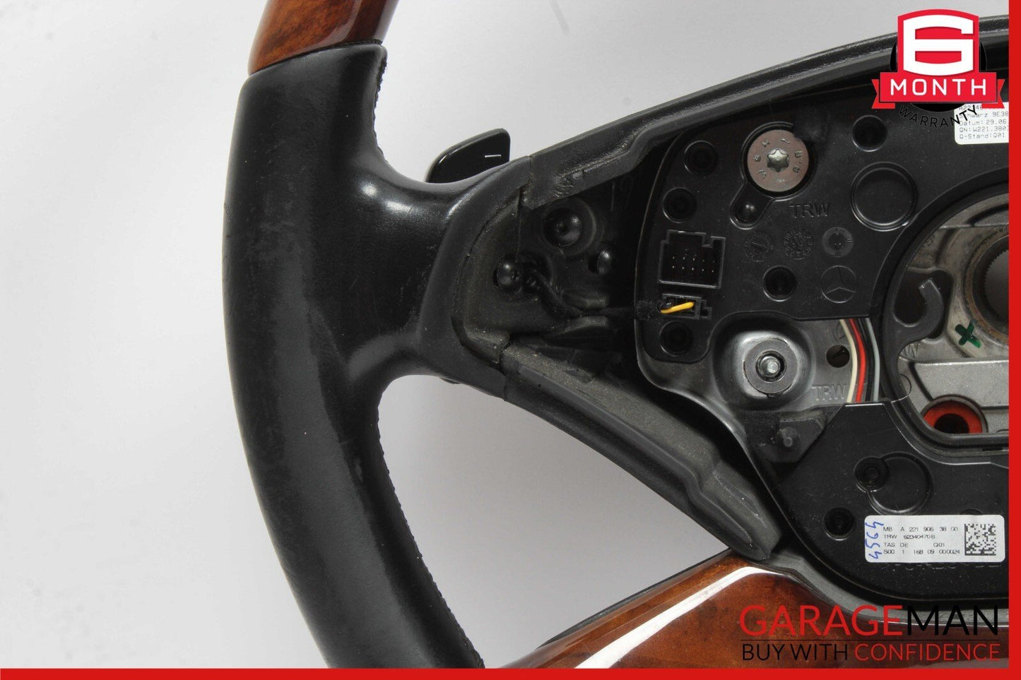 07-10 Mercedes W221 S550 Driver Steering Wheel w/Paddle Shifters Designo Wood