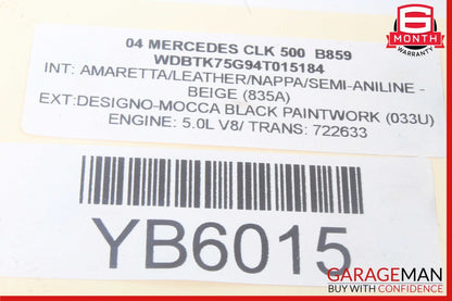 03-09 Mercedes W209 CLK500 Rear Right & Left Side Suspension Shock Coil Springs