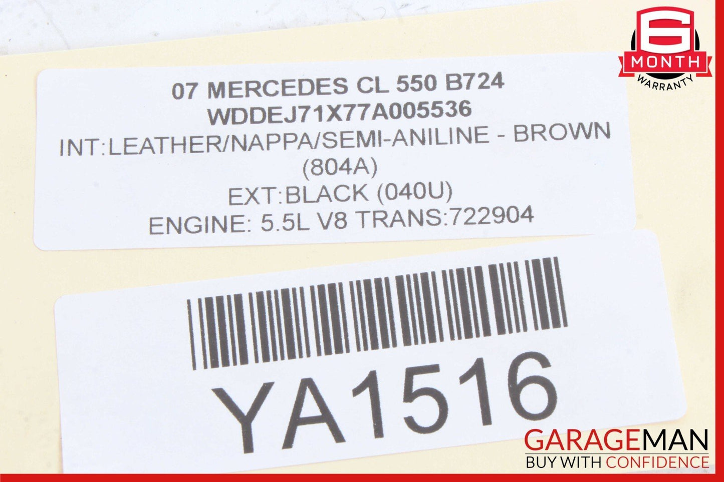 07-10 Mercedes W216 CL550 CL600 Front Right Side Seat Occupancy Module Unit OEM