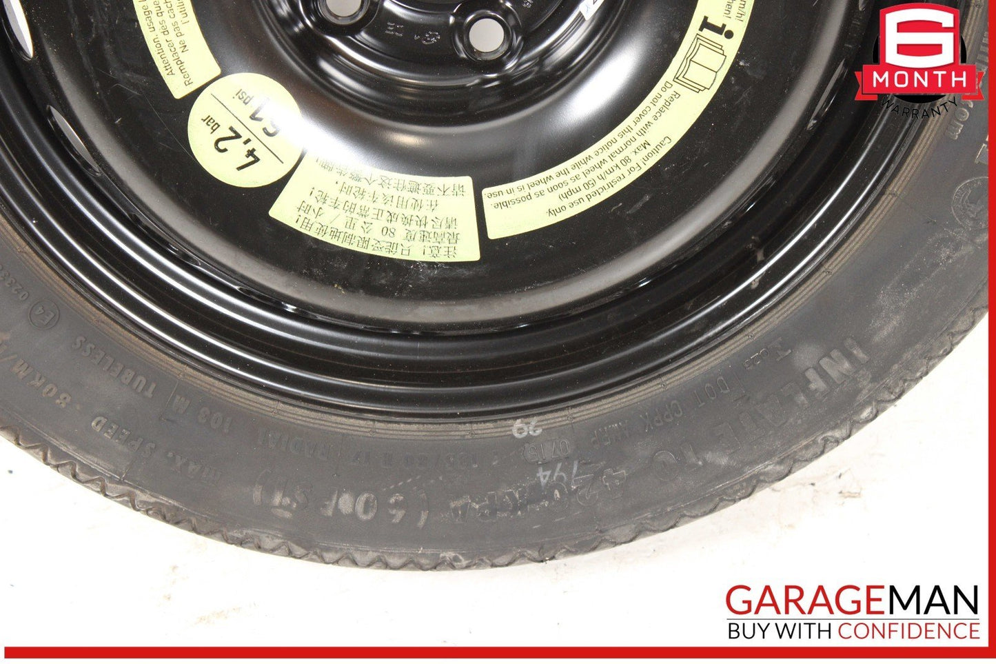 10-17 Mercedes W207 E400 C250 Coupe Donut Spare Tire Wheel Rim 135 80 17" OEM