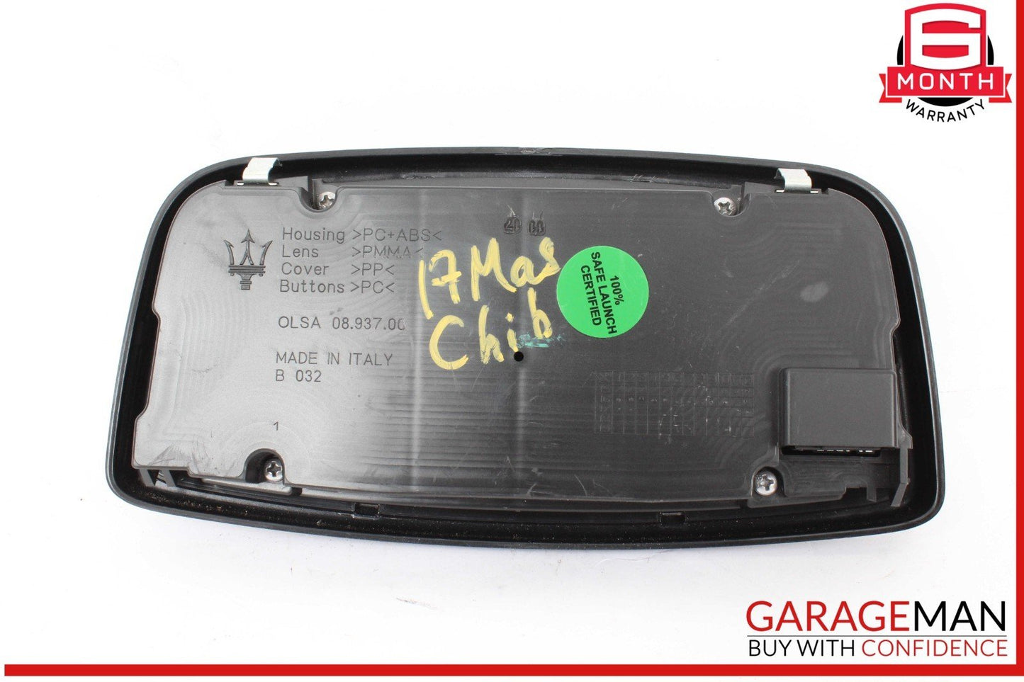 14-17 Maserati Ghibli Quattroporte Rear Interior Overhead Dome Light Lamp OEM