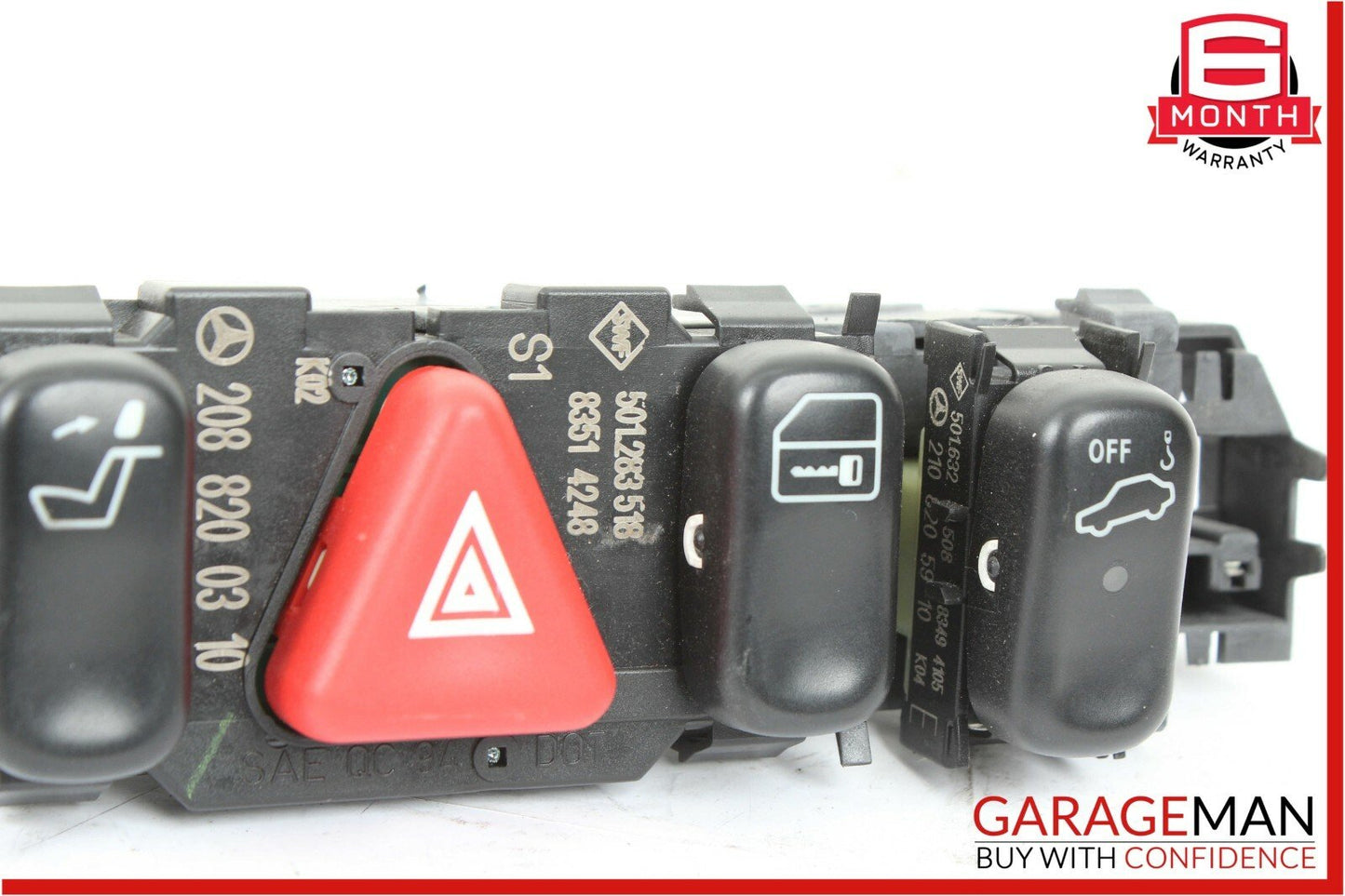 98-03 Mercedes W208 CLK320 CLK430 Hazard Light Door Lock Switch Control Panel