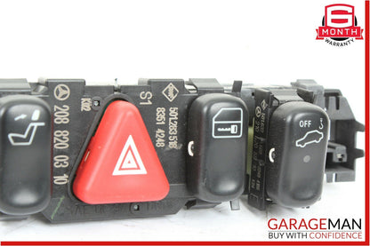 98-03 Mercedes W208 CLK320 CLK430 Hazard Light Door Lock Switch Control Panel