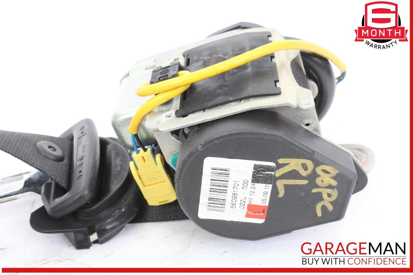 03-06 Porsche Cayenne 955 Rear Left Driver Side Seat Belt Seatbelt Black OEM