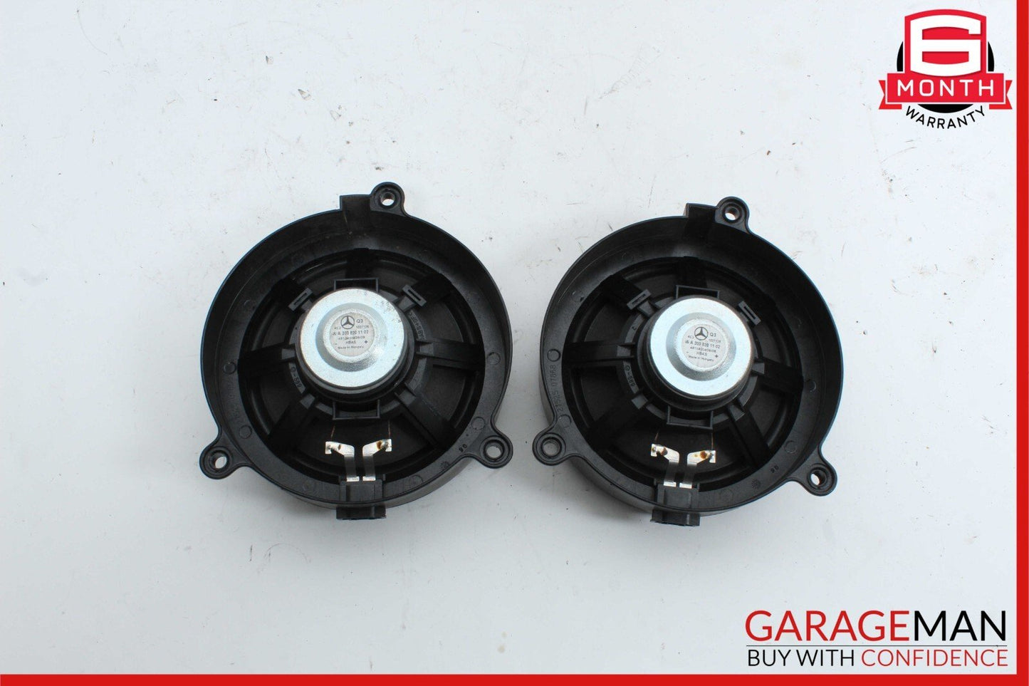01-07 Mercedes W203 C230 Front Right & Left Side Door Audio Speaker Set of 2 OEM