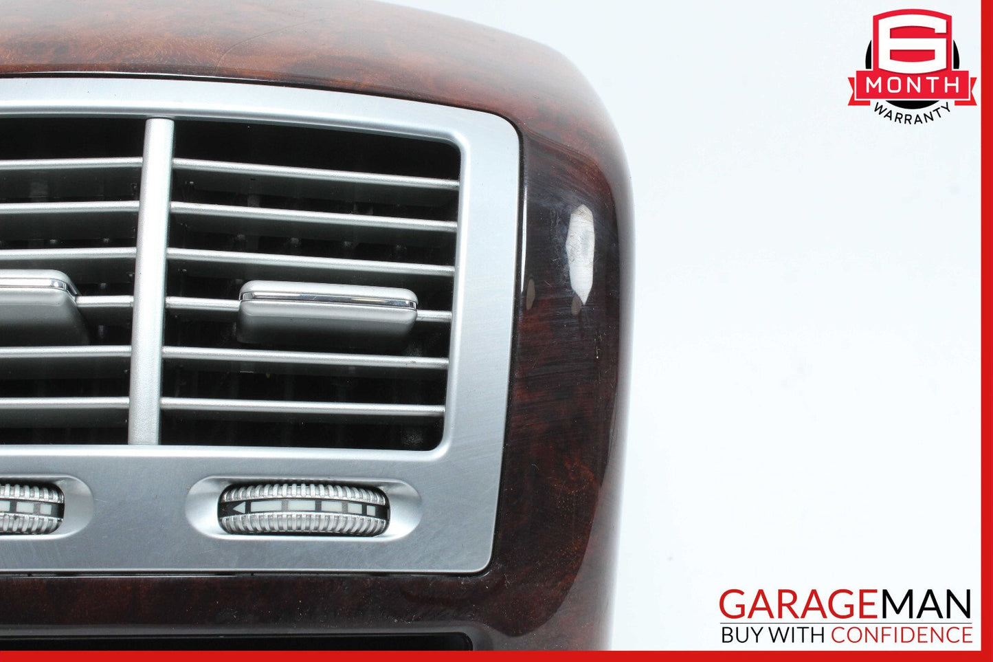 07-13 Mercedes W221 S550 Rear Center Console AC A/C Air Vent Trim Panel Wood