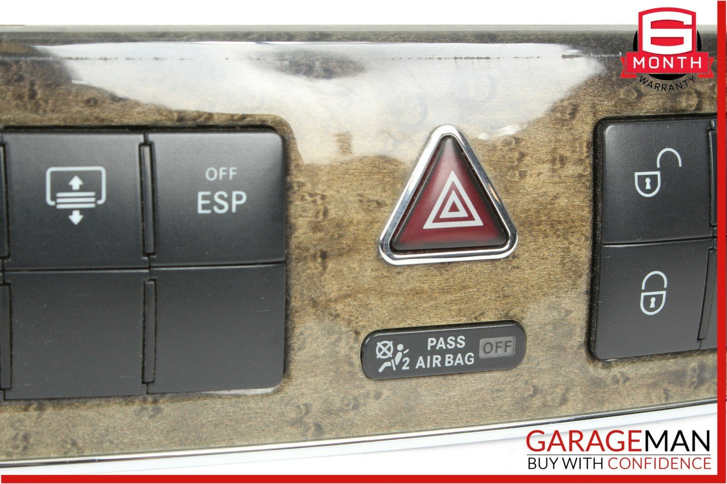05-07 Mercedes W203 C230 Dash Hazard Light Door Lock Switch Controller Walnut
