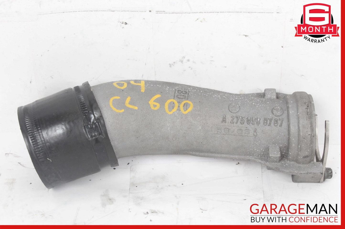 03-12 Mercedes W215 CL600 V12 Left Driver Side Turbocharger Hose Pipe OEM
