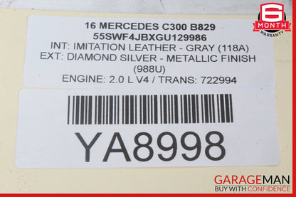 15-20 Mercedes W205 C300 Rear Right & Left Side Shock Absorber Coil Spring Set
