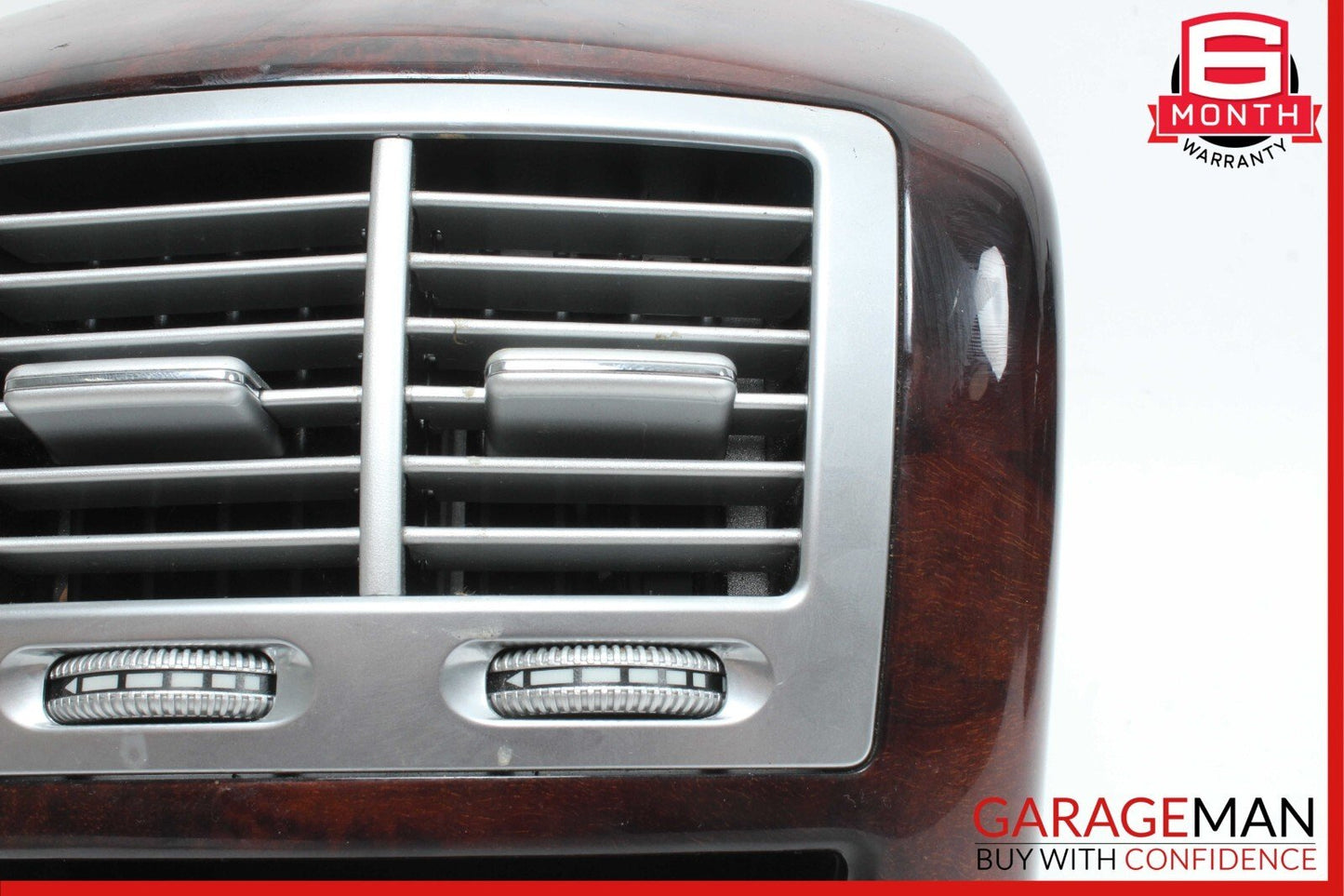 07-13 Mercedes W221 S550 Rear Center Console AC A/C Air Vent Trim Bezel Wood OEM