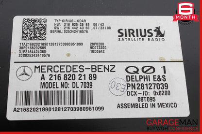 07-14 Mercedes R230 SL550 CL550 Sirius Satellite Radio Module Receiver OEM