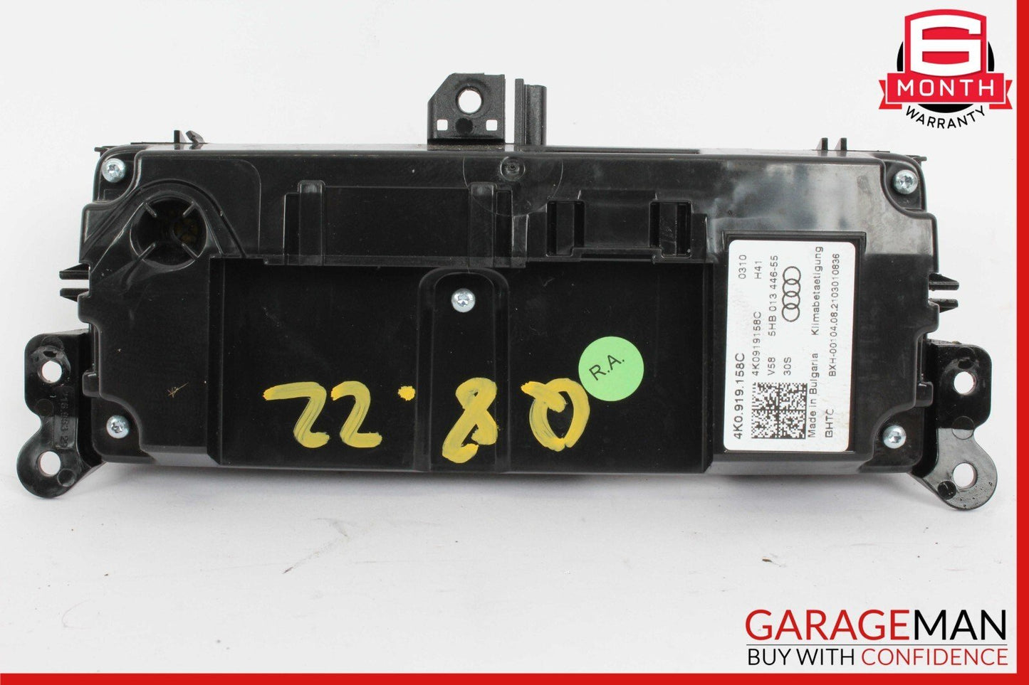 19-23 AUDI Q8 REAR SEAT HVAC A/C HEATER CONTROL DISPLAY 4K0919158C OEM