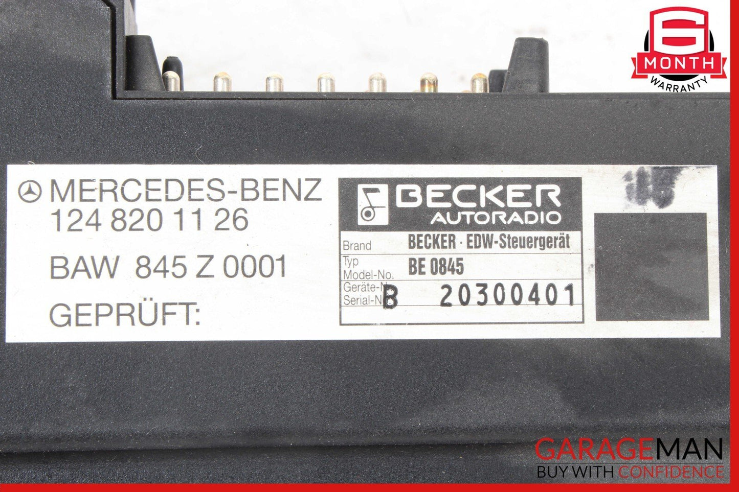 87-93 Mercede W124 300TE 300TD Becker Radio ECU Module 1248201126 OEM