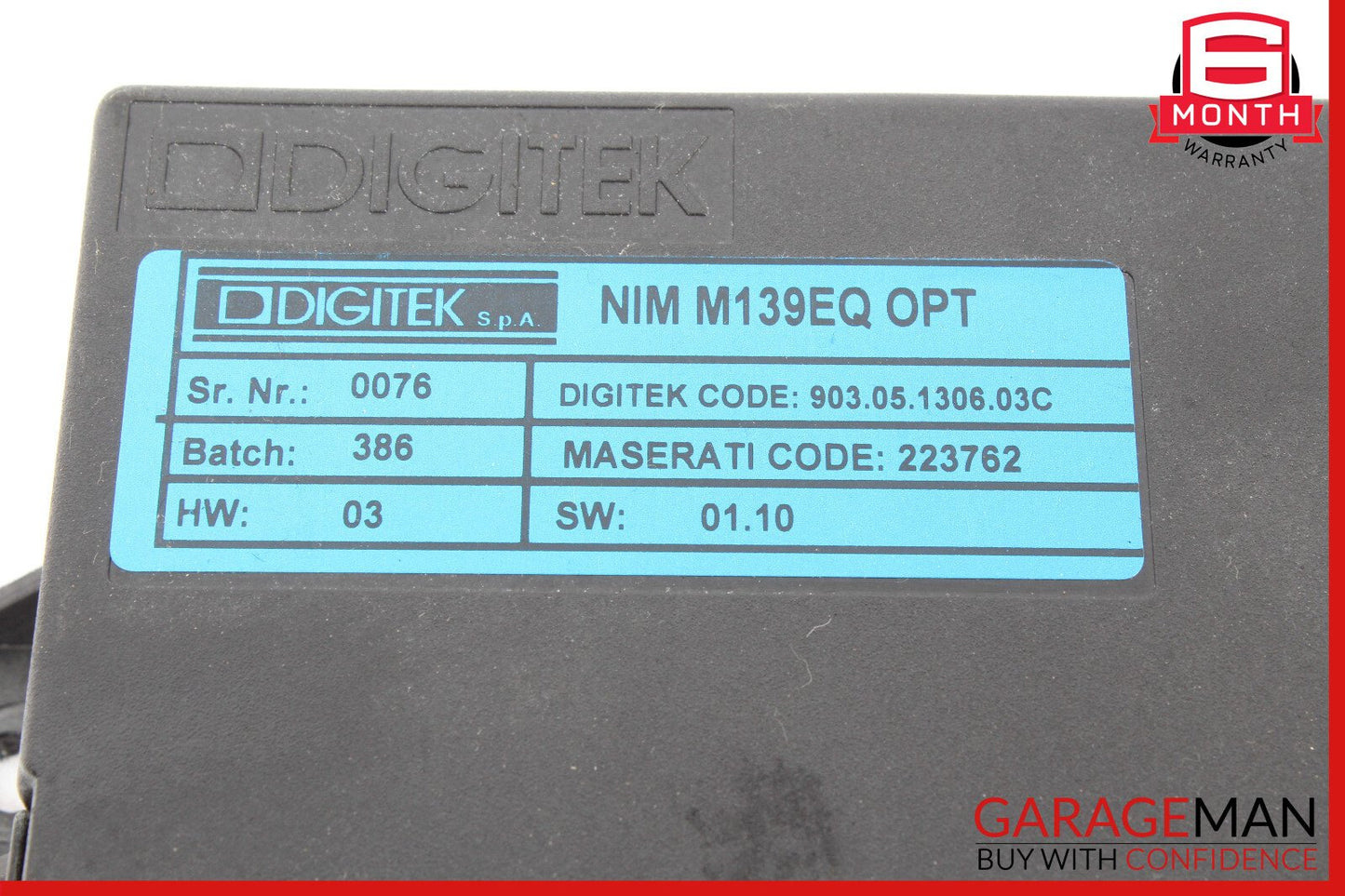 03-08 Maserati Quattroporte M139 Roof Control Module OPT 223762 OEM