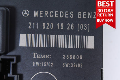 03-06 Mercedes W211 E320 E350 E500 Rear Right Door Control Module 2118201626 A20