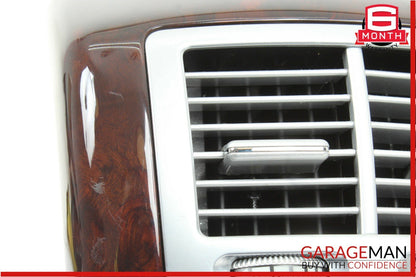 07-13 Mercedes W221 S550 Rear Center Console A/C AC Air Vent Panel Trim Wood OEM