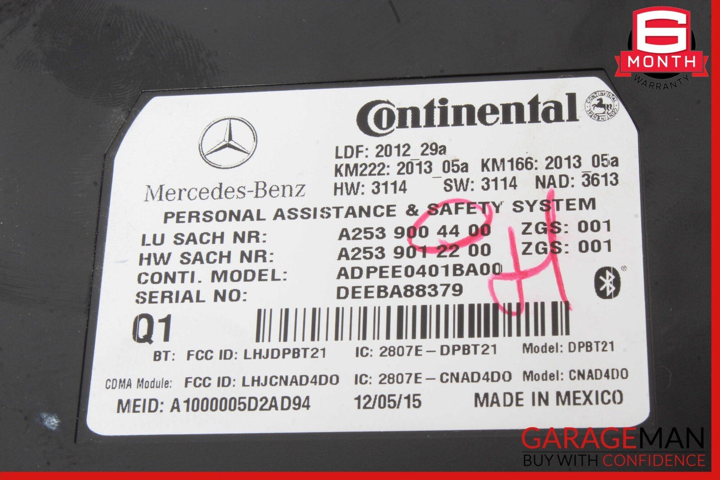 10-20 Mercedes W205 C400 C300 GLA250 SL400 Communication Control Module