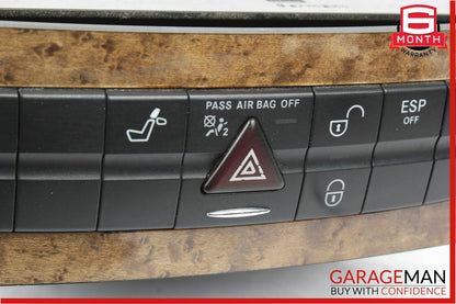 03-09 Mercedes E350 CLS500 Heated Seat Hazard Light Control Switch Module Wood