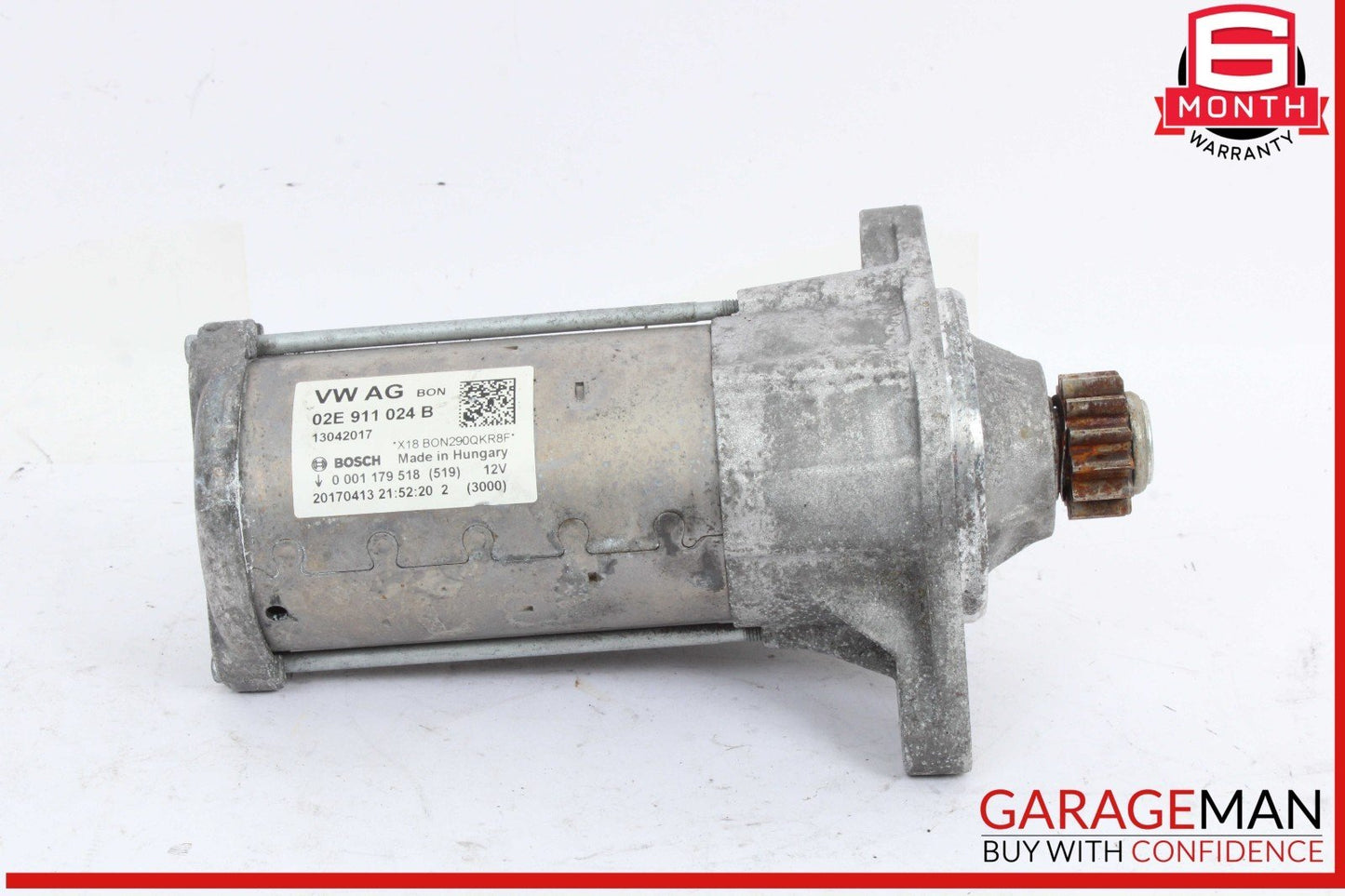 15-20 Audi A3 S3 A3 Quattro 2.0L Engine Starter Motor Bosch 02E911024B OEM