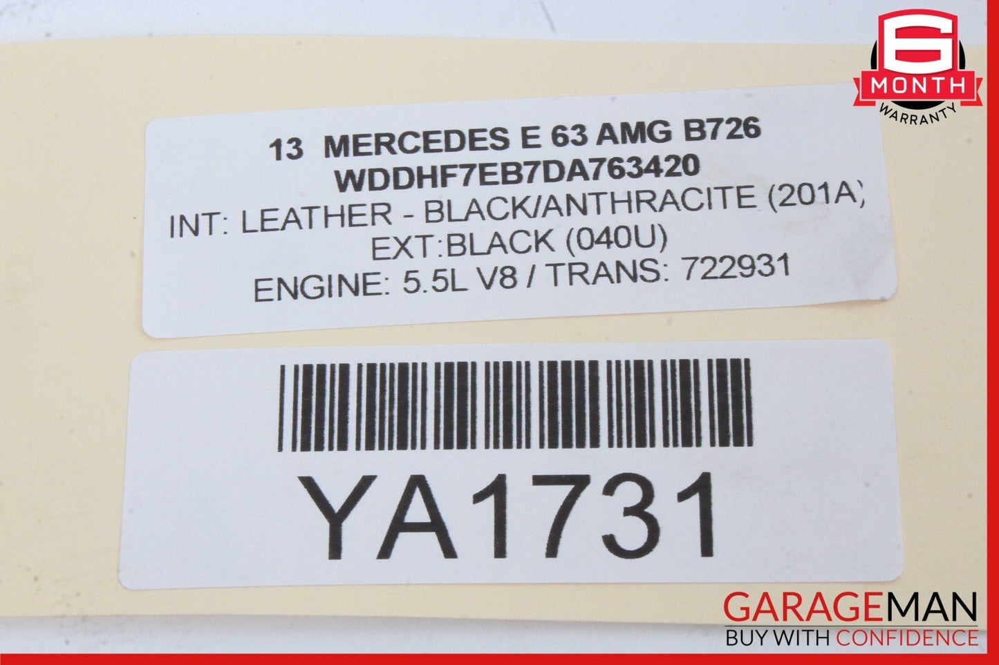 10-18 Mercedes W218 CLS63 E63 AMG Rear Right Side Air Suspension Bag Shock OEM