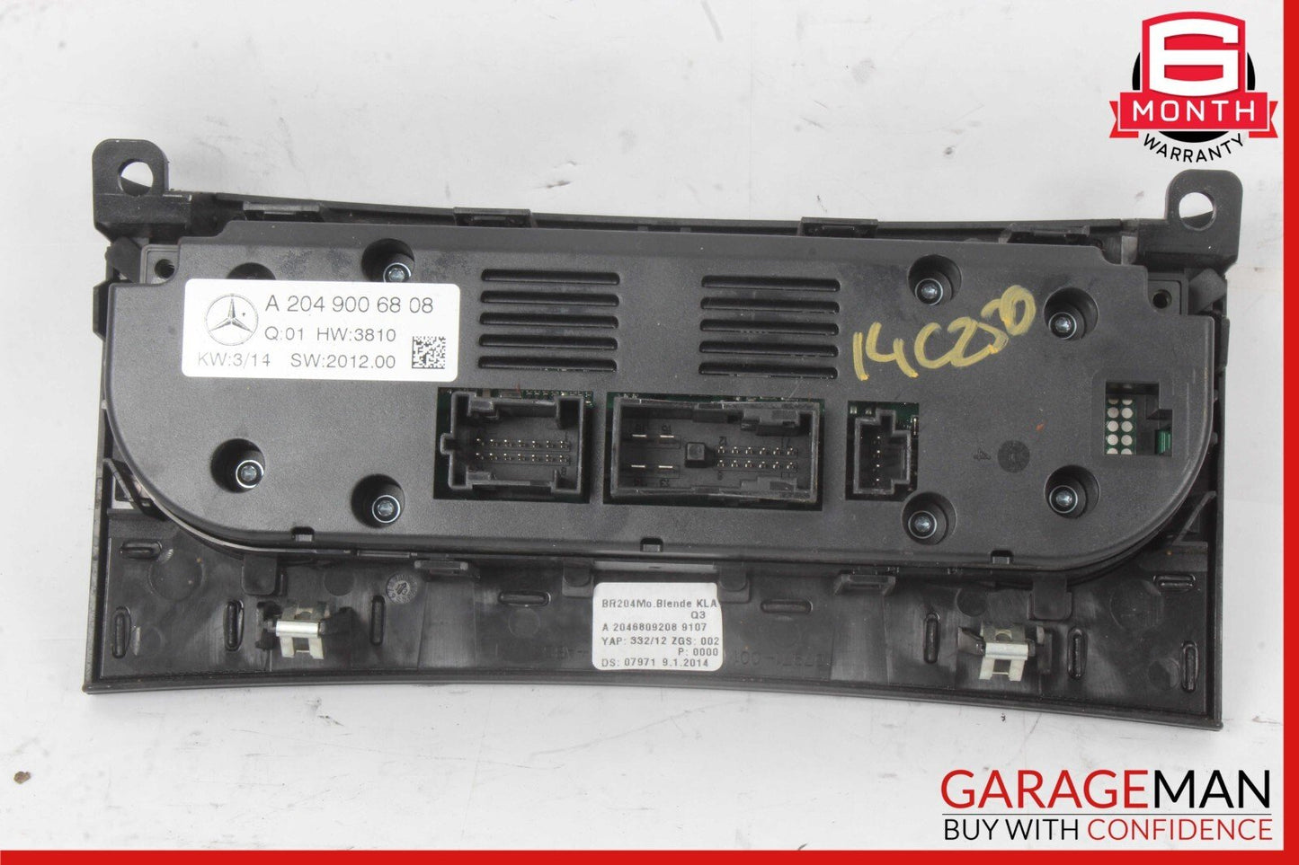 12-14 Mercedes W204 C250 AC A/C Climate Temperature Heater Switch Control Panel