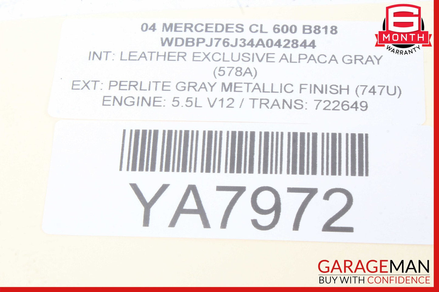 03-06 Mercedes W215 CL600 CL55 CL65 AMG Center Console Switch 2158214251 OEM