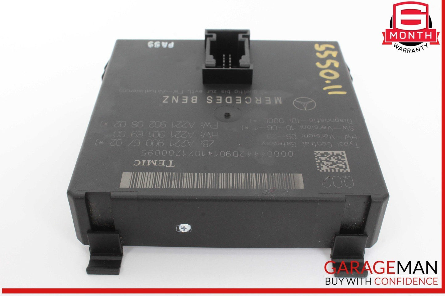 07-14 Mercedes W221 S550 S400 Central Gateway Control Module Unit 2215408362 OEM