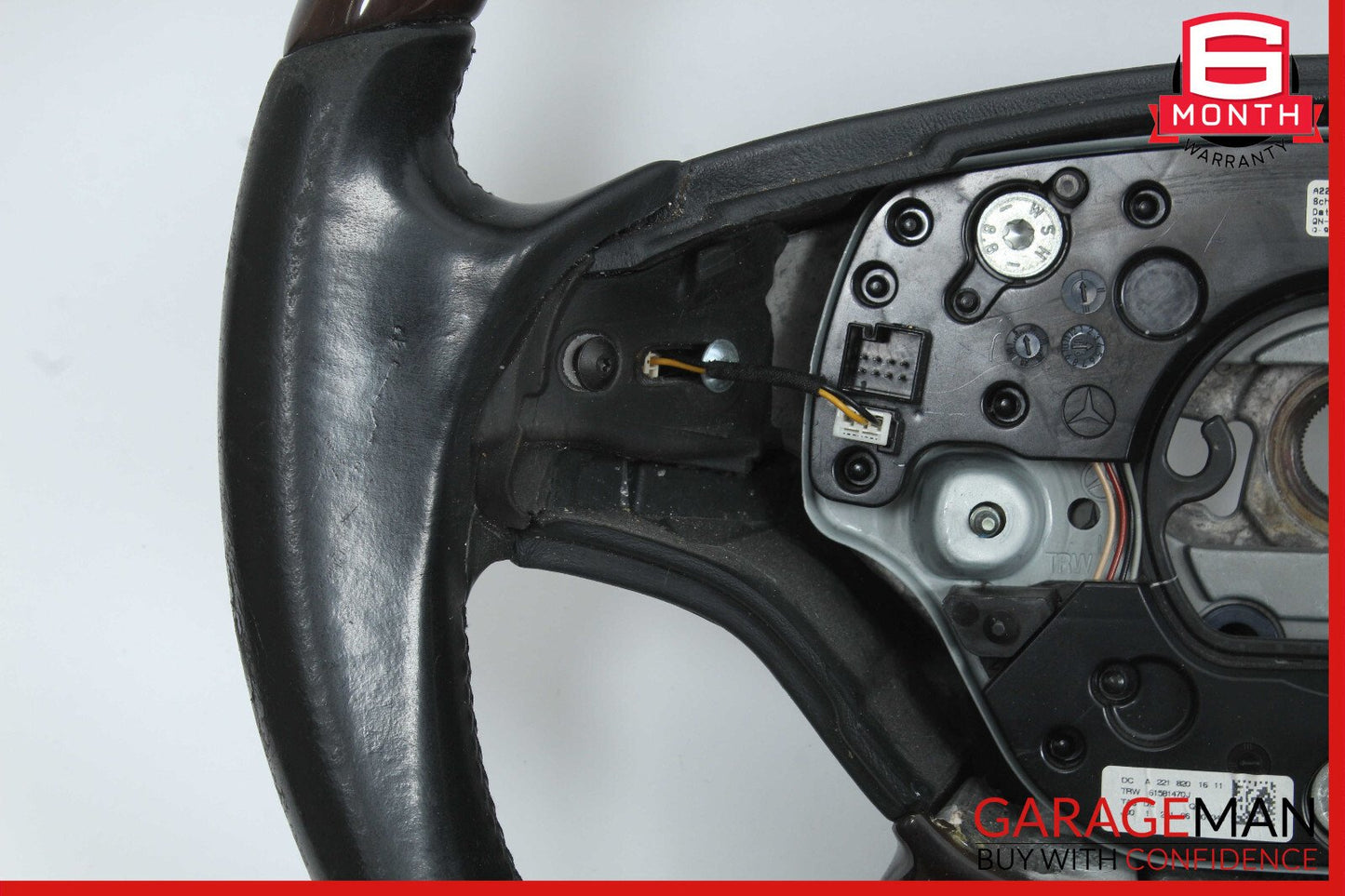 07-10 Mercedes W221 S550 Driver Steering Wheel w/ Paddle Shifters Wood OEM
