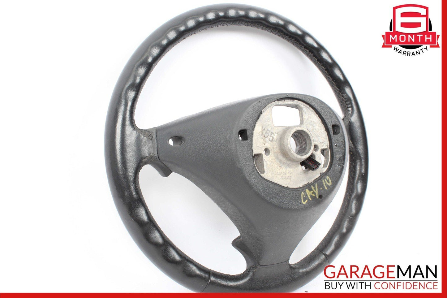 03-10 Porsche Cayenne 955 957 3 Spoke Driver Steering Wheel Leather Black