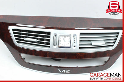 07-09 Mercedes W221 S600 S65 AMG V12 Dashboard Center Trim Bezel Assembly Wood