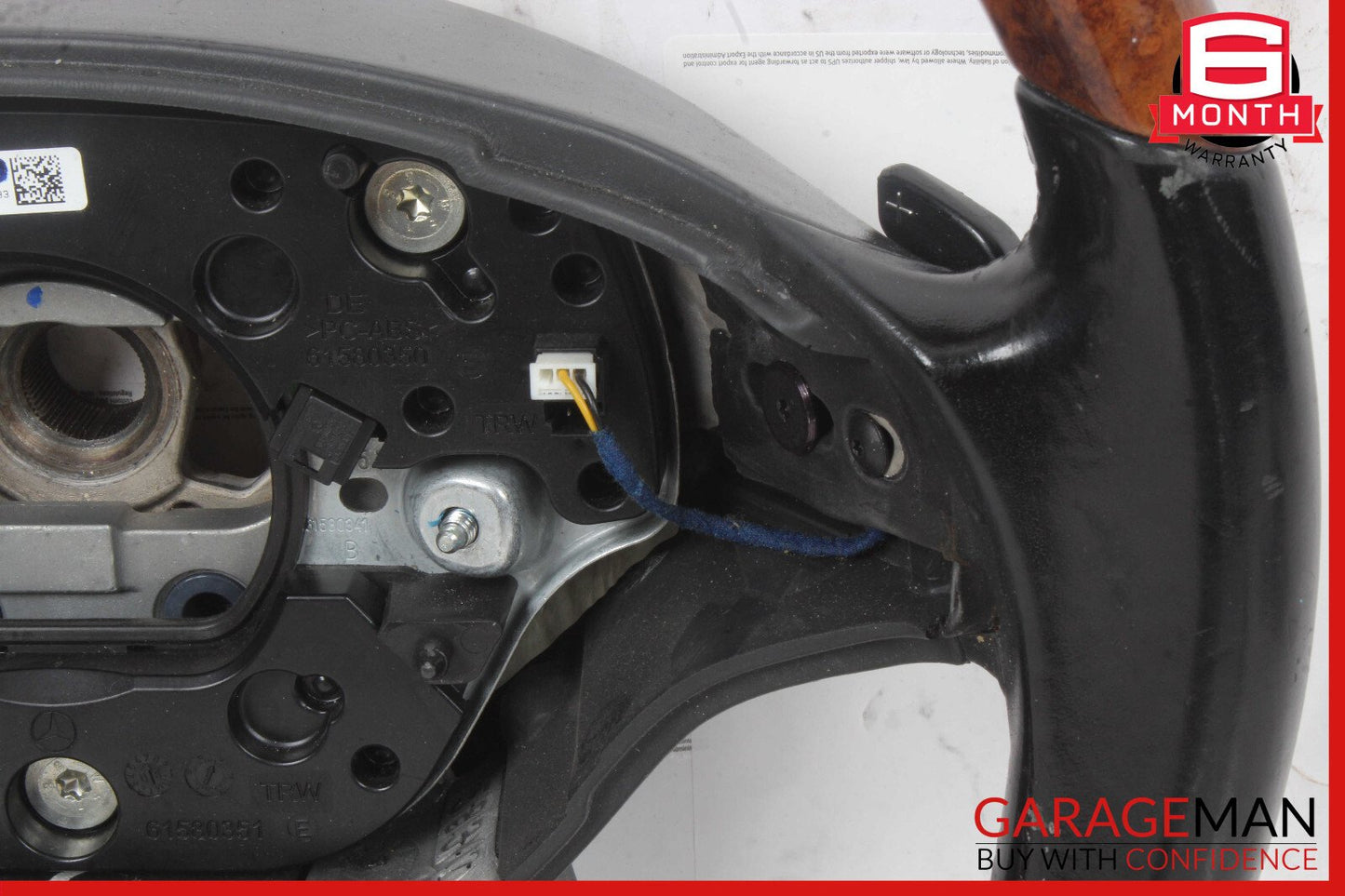 07-10 Mercedes CL550 S550 4 Spoke Steering Wheel Black w/ Paddles Assy Wood