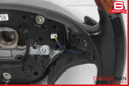 07-10 Mercedes CL550 S550 4 Spoke Steering Wheel Black w/ Paddles Assy Wood
