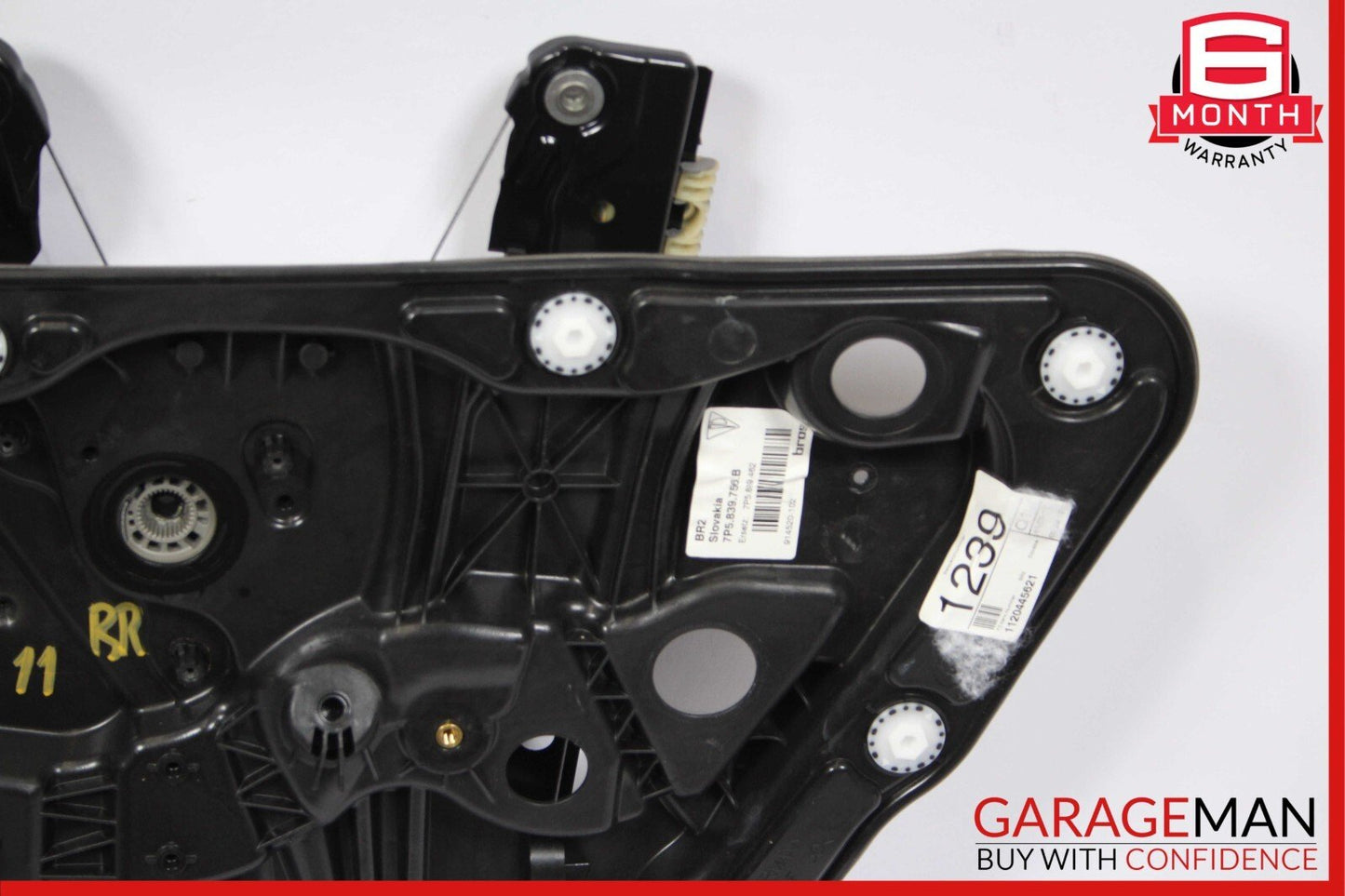 11-17 Porsche Cayenne 958 Rear Right Side Door Window Regulator Plate Motor Assy