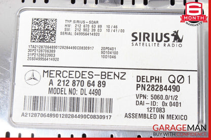 12-14 Mercedes W212 E350 GLK350 Sirius Satellite Radio Receiver 2128706489 OEM