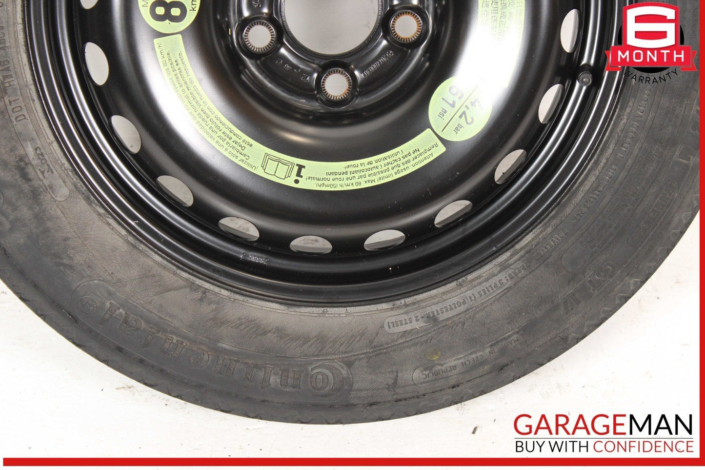 08-14 Mercedes W204 C250 C300 Emergency Spare Tire Donut Wheel Rim 125 90 16"