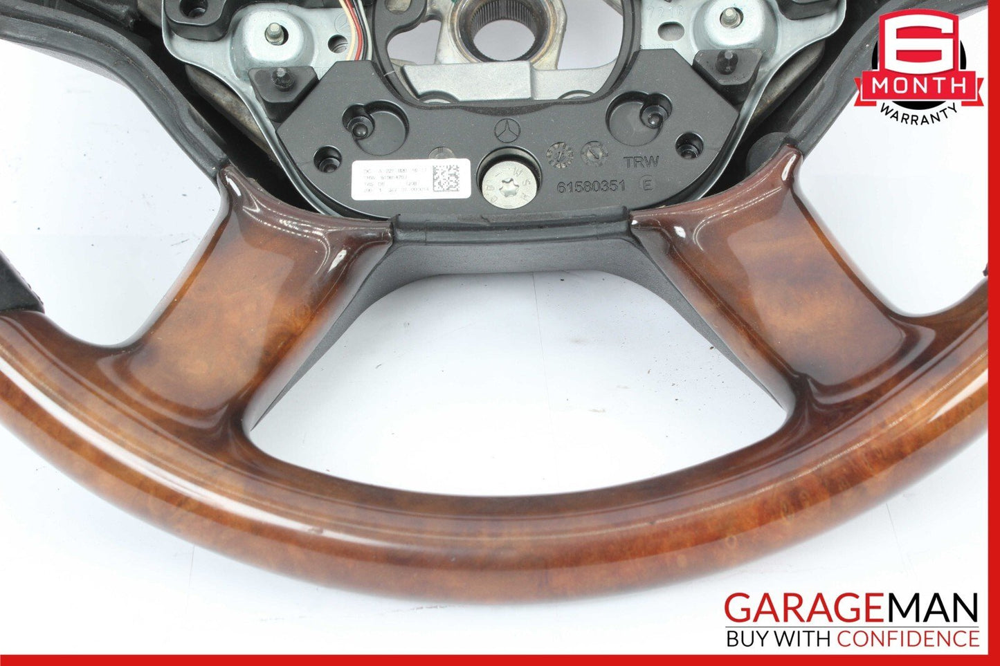 07-10 Mercedes W216 CL550 S550 4 Spoke Steering Wheel With Paddle Shifters Wood