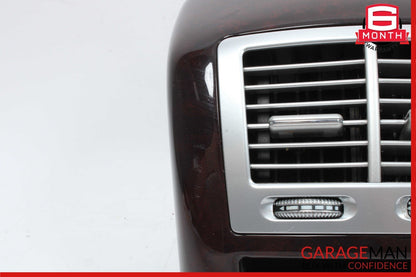 07-13 Mercedes W221 S550 S600 Rear Center Console AC A/C Air Vent Trim Wood