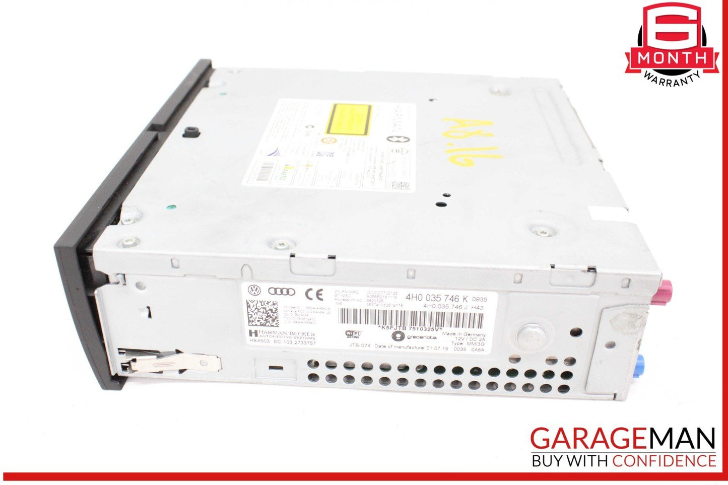 15-18 Audi A8 S8 Front Dash Audio Radio Receiver Head Unit AM FM CD Player OEM