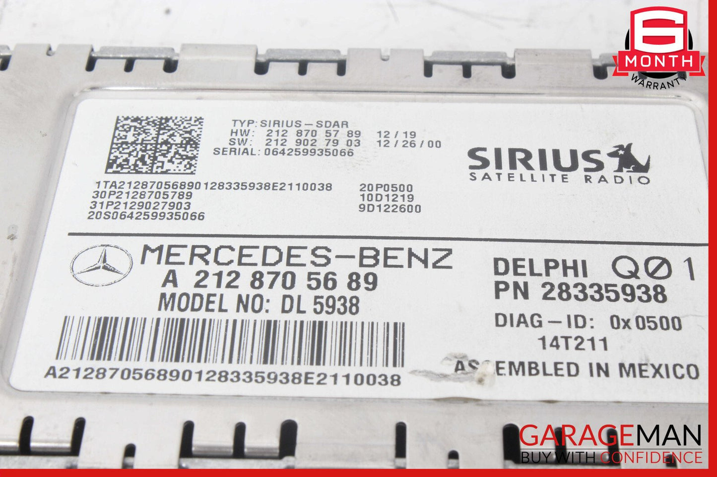 10-17 Mercedes C300 E350 SLK250 Sirius Satellite Radio Receiver Module OEM