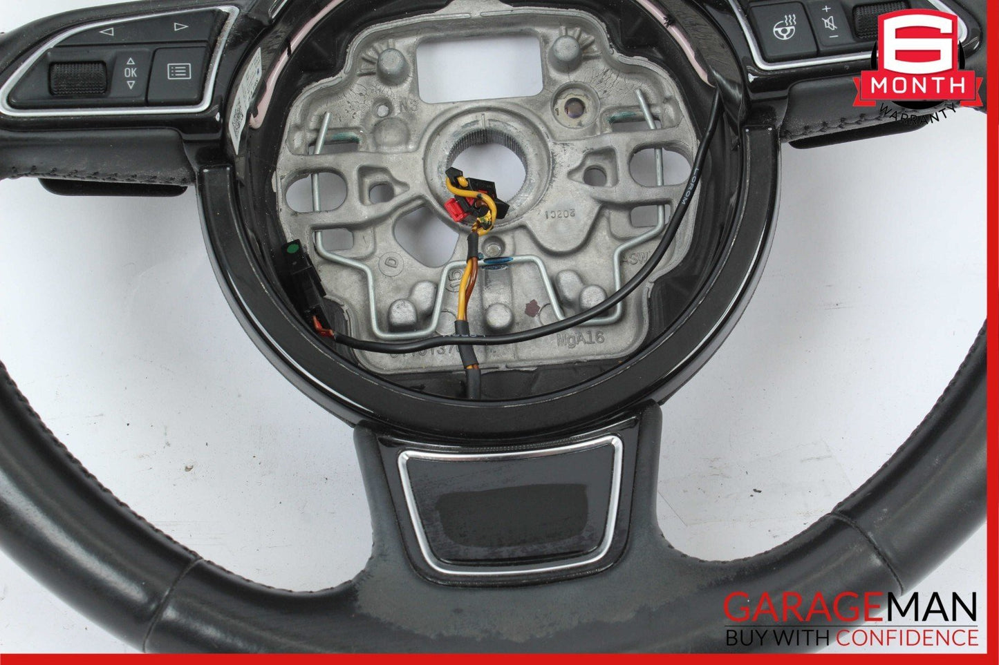 12-18 Audi A6 Steering Wheel w/ Paddle Shifter & Control Switch Assembly Black
