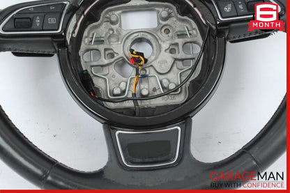 12-18 Audi A6 Steering Wheel w/ Paddle Shifter & Control Switch Assembly Black