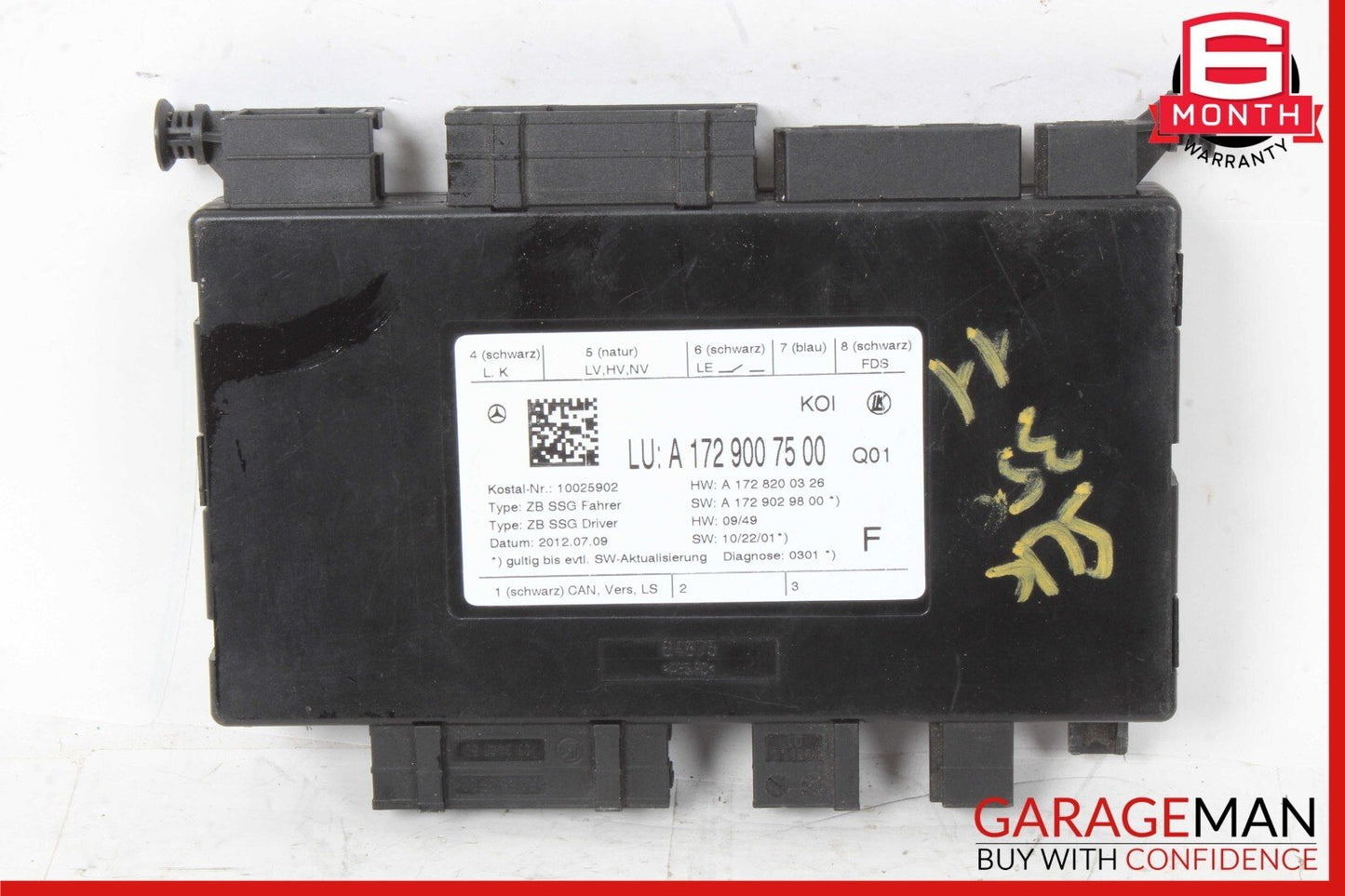 08-18 Mercedes R171 CLS550 SLK300 Seat Control Module Front Left 1729007500 OEM