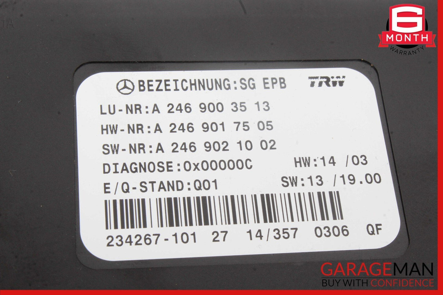12-20 Mercedes W117 CLA250 SLK350 Hand Parking Brake Controller Module Unit OEM