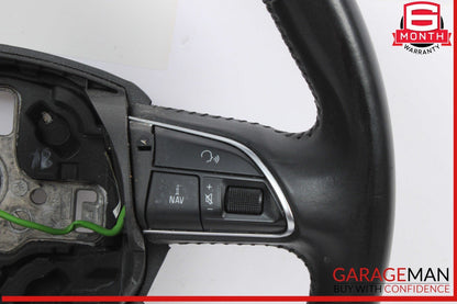 13-17 Audi Q5 Front Left Driver Side Multifunctional Steering Wheel Black OEM
