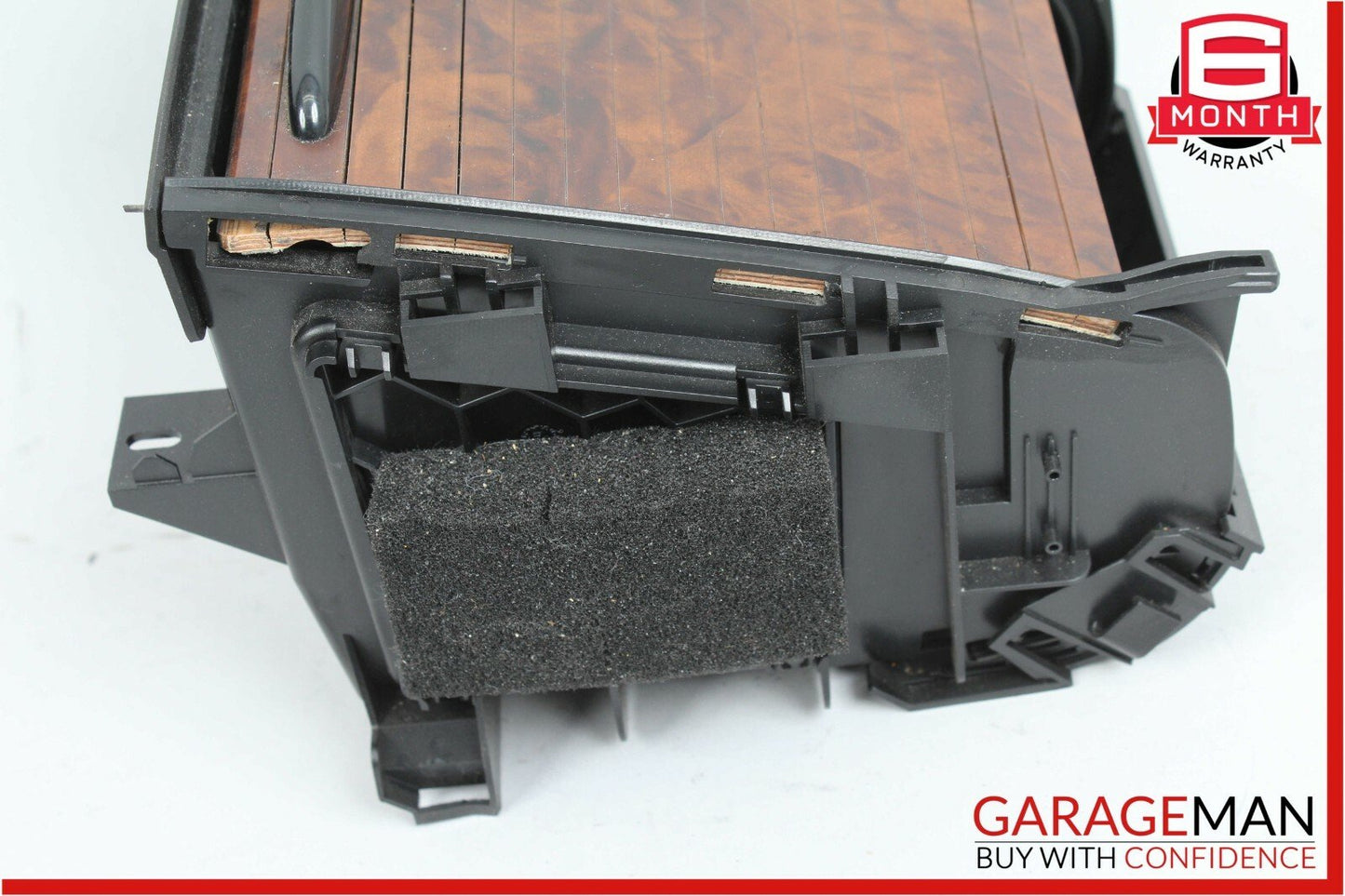 06-11 Mercedes W219 CLS500 Rear Center Console Armrest Cupholder Cup Holder Wood
